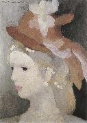 Marie Laurencin Woman wearing the pearl oil on canvas